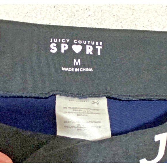 Juicy Couture Sport athletic leggings yoga pants athleisure sz M blue fitted - Picture 5 of 6